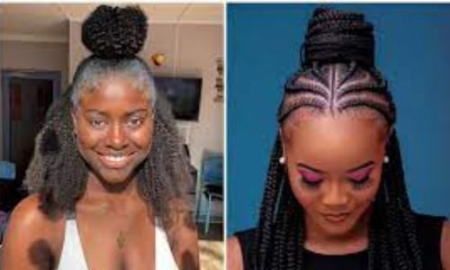 Black Hairdo Half Up Look
