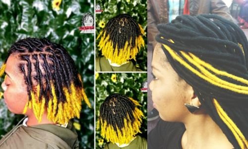Black & Yellow Braided locs
