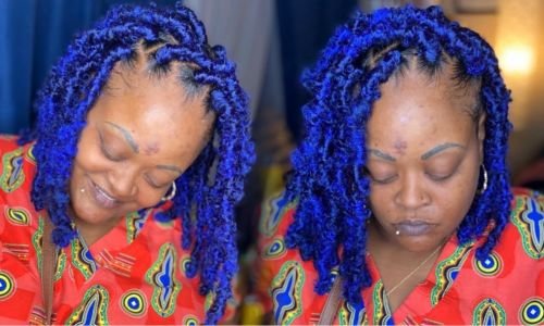 Black & blue butterfly locs