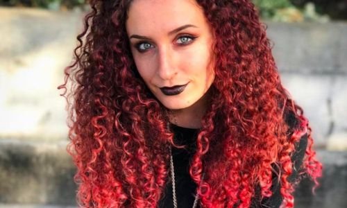 Bright Red Curly Look
