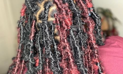 Long mixed colors butterfly locs