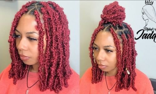 Maroon butterfly locs