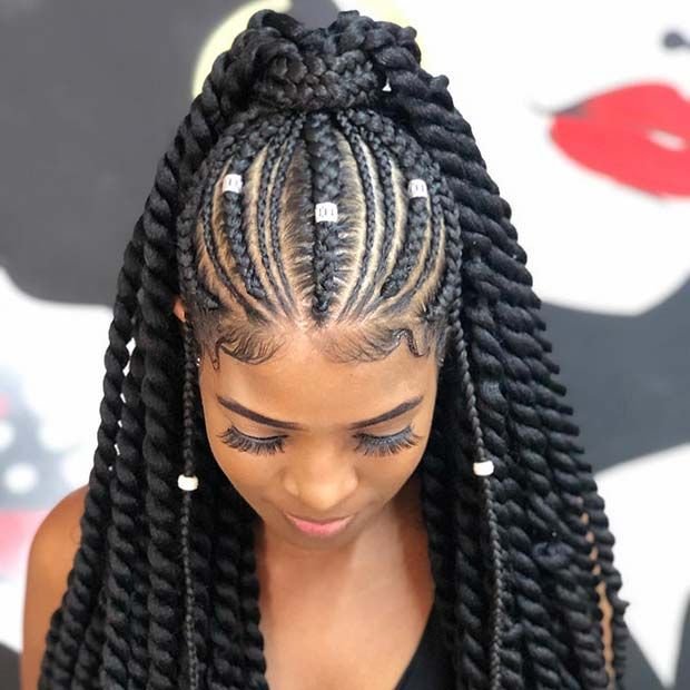 Eye-Catching Stitch Braided Hairstyle