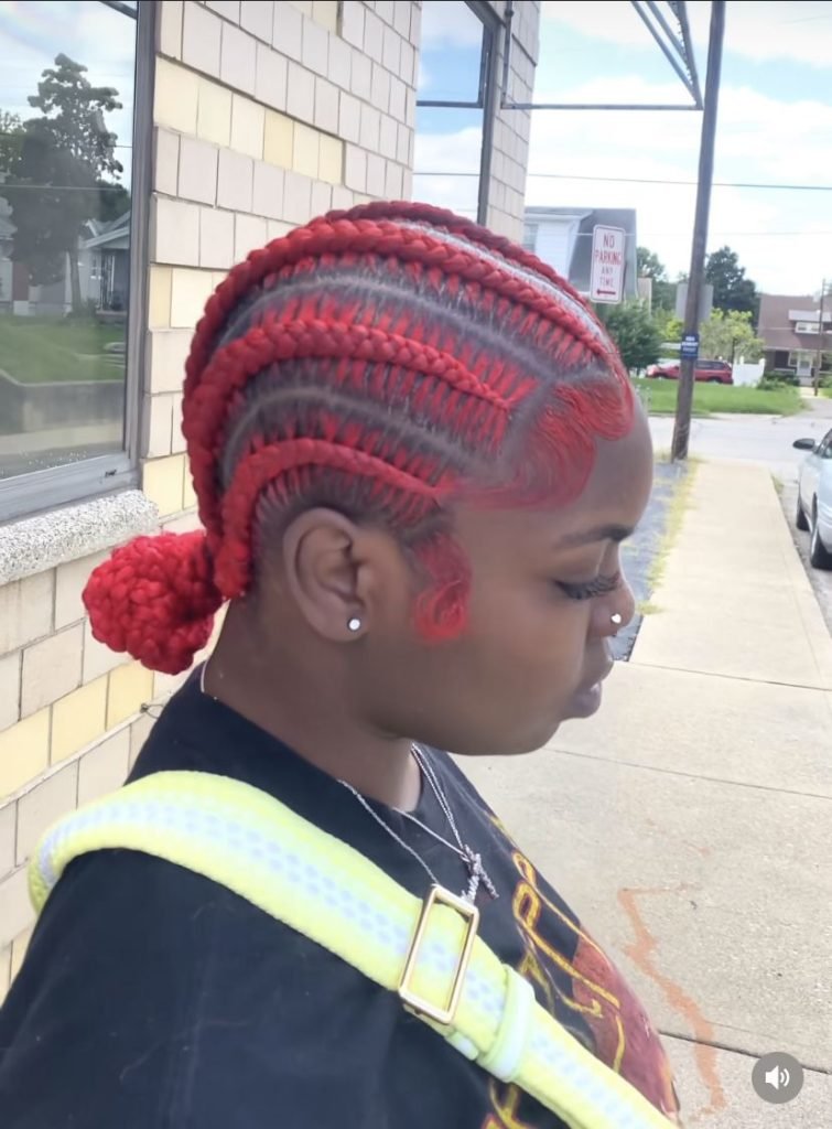 Striking Red Stitch Braids